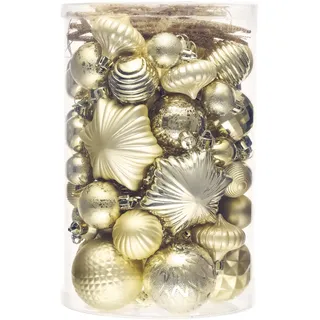 Valery Madelyn 60 stück Weihnachtskugeln für Weihnachtsdeko,Gold Christbaumkugeln Set Weihnachtskugel Bruchsicher,Weihnachtsbaumschmuck Christbaumschmuck mit Aufhänger,Deko Weihnachten