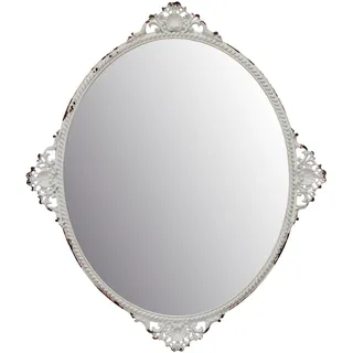 Stonebriar Wandspiegel Oval 29,7 x 25,4 cm Weiß