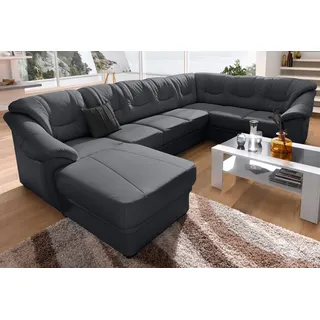 sit&more Wohnlandschaft wahlweise mit Bettfunktion, Federkern, schwarz,