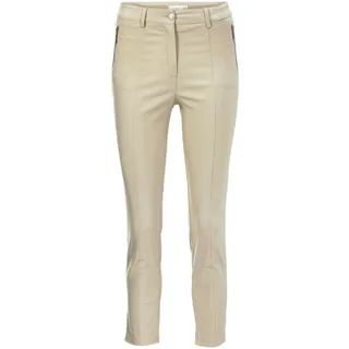 7/8-Hose GOLDNER "Kurzgröße Elastische Hose mit extra Nähten", Damen, Gr. 22, K-Gr, beige (stein), Obermaterial: 67% Baumwolle CO. 28% Polyamid PA. 5% Elasthan EL., normal, Hosen 7/8-Hose, Ohne