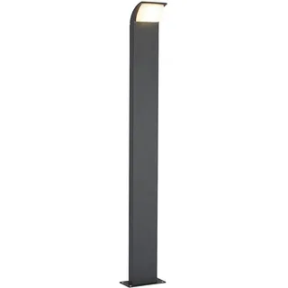 Lucande LED Außenleuchte Tinna (Modern) in Schwarz aus Aluminium (1 flammig,) - Wegeleuchte Pollerleuchte Wegelampe Sockelleuchte