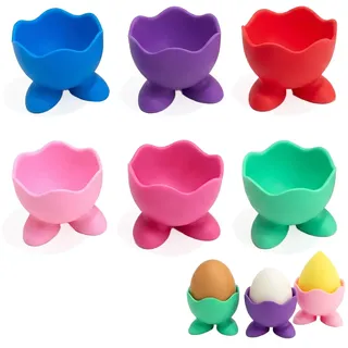 Zyrtkeriom Lustiges Eierbecher-Set, 6-teilig | Eierbecher für Kinder & Ostern, Bunte Eierständer & Eierhalter als Frühstücks-Egg-Cup und Osterdekoration, Perfektes Ostergeschenk