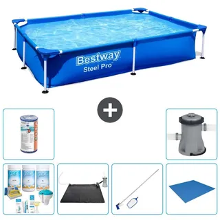 Bestway Steel Pro Rechteckig - 221x150x43 cm - 7-teilig S22061 - Blau