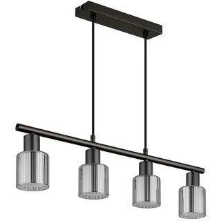 Globo Hängeleuchte , Schwarz, Schwarzchrom , Metall, Kunststoff, Glas , 8x120x62 cm , Ce , beliebig kürzbar , Lampen & Leuchten, Innenbeleuchtung, Hängeleuchten, Pendelleuchten