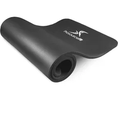 ProsourceFit ps-2004-mat-black-ffp Extra Thick Yoga and Pilates Mats 0.5 & 1-in, Black, 1/2"