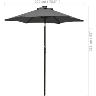 vidaXL Sonnenschirm mit LED-Beleuchtung 200 x 211 cm Anthrazit