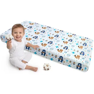 Medi Partners Spannbettlaken 60x120 Baby Bettlaken Kinderbett Spannbetttuch 100% Baumwolle - Fitted Kinder Sheet Bettwäsche Babymatratze Schlafsack Babybett (Boho Animals)