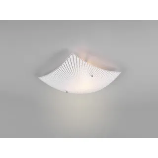 Flache Deckenleuchte ELISA mit Glas Lampenschirm weiß, 30 x 30cm - Weiß