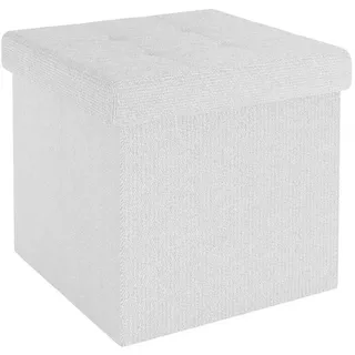 Intirilife Sitzwürfel Faltbar 30/30/30 cm (Weiß) , Textil , 30x30x30 cm , Wohnzimmer, Sessel, Hocker & Hockerbänke, Sitzwürfel