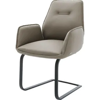 DeLife Freischwinger Zoa-Flex Echt-Leder Schlamm Freischwinger flach Schwarz Taschenfederkern, Esszimmerstühle