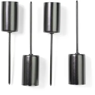 Riffelmacher 10862 - Stabkerzenhalter, aus Metall, 2,3 x 11 cm, 4 Stück, Schwarz, Gesteck, Adventskranz, Dekoration, Weihnachten