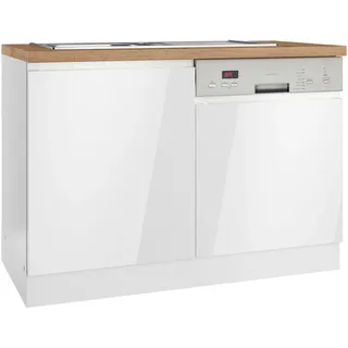 Held Unterschrank Spülenunterschrank 120 x 86 x 60 cm Weiß Hochglanz