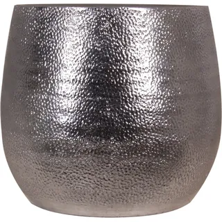 Keramik-Übertopf Hammerschlag Ø 29 cm x 27 cm Silber