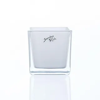 Würfel Glas farbig Blumentopf Übertopf Blumenübertopf weiß 8 cm