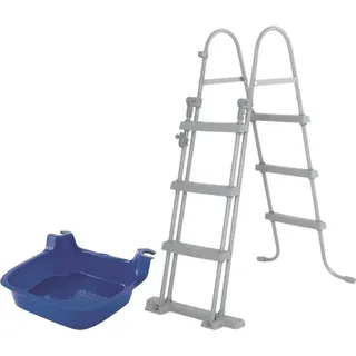 Bestway - Sicherheit Poolleiter 107 cm & Fußbad - Weiß