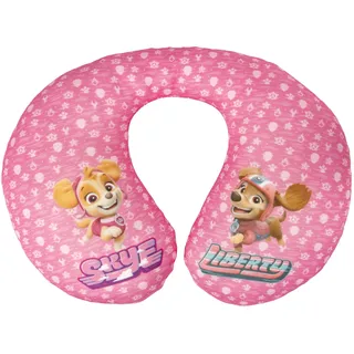 Paw Patrol Nackenkissen für Mädchen mit den Charakteren Skye und Liberty. Perfekt für Reisen. Besonders bequem und waschbar, Rosa