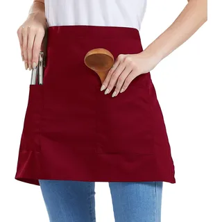 Nanxson Unisex halb Taille Schürze Küchenschürze Kochschürze Kellnerschürze Bistroschürze mit 2 Taschen für Küche, Restaurant, Café