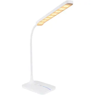 Globo Led-Schreibtischleuchte , Opal , Kunststoff , F , 43x12.8 cm , 3-fach schaltbar, verstellbare Arme, Touch (on/off), Farbtemperaturwechsler , Lampen & Leuchten, Innenbeleuchtung, Tischlampen