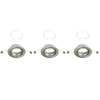 Briloner Einbaustrahler 3er Set GU10 Nickel Matt Ø 8,6 cm