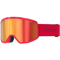 ATOMIC FOUR HD Skibrille - White - Skibrillen mit kontrastreichen Farben - Hochwertig verspiegelte Snowboardbrille - Brille mit Live Fit Rahmen - Skibrille mit großem Sichtfeld