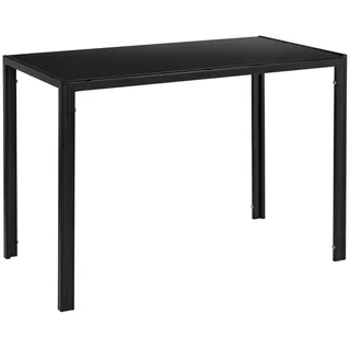 [en.casa] Esstisch Enschede 105x60x75 cm Tischplatte Glas Schwarz