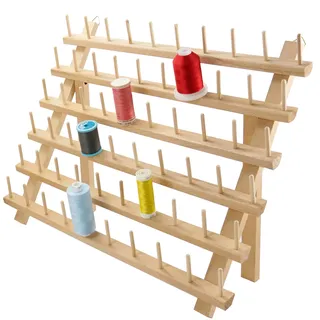 New brothread Fadenhalter aus Holz, 1x60 Spulen Garnhalter & Spulen-Organizer mit Aufhängehaken, geeignet für Stickerei, Quilten, Nähen und Haarflechten