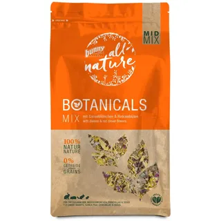 Bunny Nature BOTANICALS MID Mix - mit Gänseblümchen & Rotkleeblüten | 120 g | Ergänzungsfuttermittel für Zwergkaninchen, Meerschweinchen, Chinchillas & Degus | Ohne Zuckerzusätze
