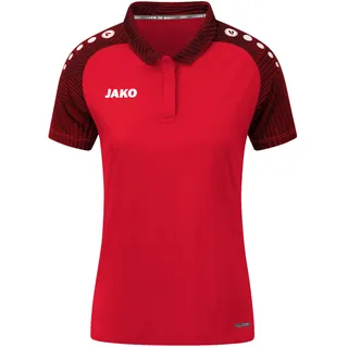 JAKO Damen Poloshirt Performance, Rot/Schwarz, 38