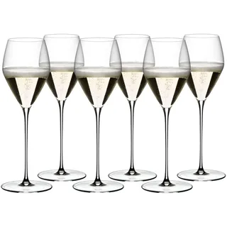 Champagnerglas "Champagner Weingläser Veloce 327 ml 6er Set transparent", bunt (transparent), 6 tlg., Glas, RIEDEL THE WINE GLASS COMPANY, Trinkgefäße, Champagnerglas