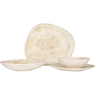 Bonna Geschirrset - Nacrous - 24 teilig - 6 Personen - Porzellan - Beige