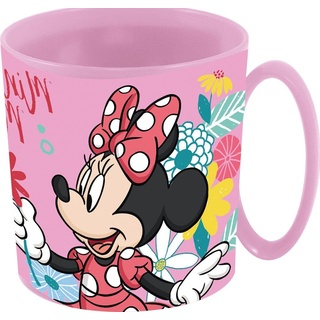 Disney Minnie Kunststoff-Tasse für Mädchen, 350 ml, Mikrowellengeeignet, Rose