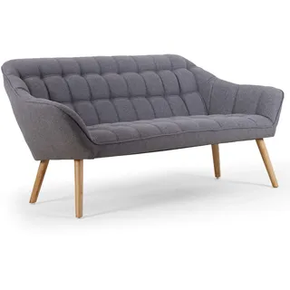 Menzzo Zentao Skandinavisches 3-Sitzer Sofa mit Stoffbezug Hellgrau