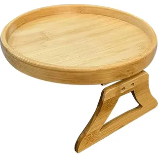 Sofa-Tablett, platzsparendes Design, umweltfreundliches Bambus, Gelb