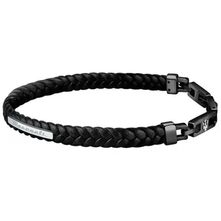 Maserati JM222AVE02 Herren-Armband Leder Schwarz 22,5 cm