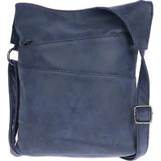 Damen Tasche Umhängetasche Beuteltasche Hobo Handtasche Crossover Leder Optik Blau - Blau