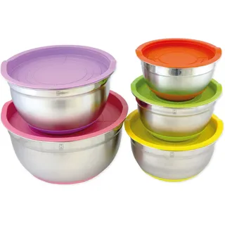 hensslers Schüssel aus Edelstahl 5-teilig, silberfarben