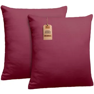 NatureMark Kissenbezug Jersey 80 x 80 cm Bordeaux Rot