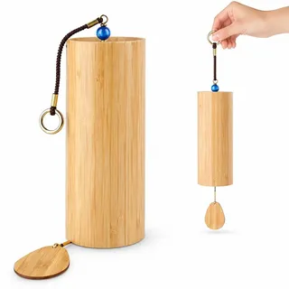 Japanische Windspiel Bambus, Handgefertigte Zen Klangspiel, für Klangtherapie, Yoga & Meditation, Natürlicher Bambus Windspiele für Draußen Hängend, für Garten, Terrasse & Wohnbereich (D-Akkord)