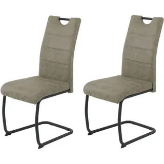 Hela Schwingstuhl; DUNJA Set, mit Microfaserbezug, Farbe Vintage schlamm