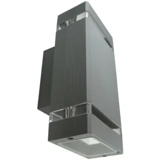 Gtv Fassadenleuchte GU10 IP54 grau up/down Wandlampe Innen Außen Beleuchtung Nessa GTV LD-NESSAGU10D-80