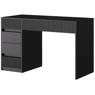 Vicco Schminktisch Omira Schwarz 120 cm ohne Spiegel , Holzwerkstoff , 5 Fächer , 5 Schubladen , Rechteckig,Rechteckig , Wohnzimmer, Wohnzimmertische, Konsolentische