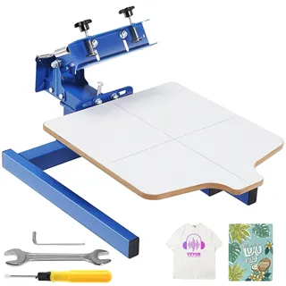 Vevor Siebdruckpresse T-Shirt Siebdruckmaschine 1 Farbe 1 Station, T-Shirtpresse, Hitzepresse Transferpresse Diy Ausrüstung Drucker, Textildruck