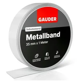 Gauder Metallband, weiß, Ferroband, selbstklebend, 1mm Stärke, 35 mm) x 1 m