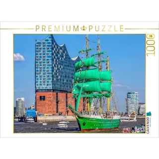 Calvendo Puzzle Hamburg Alexander von Humboldt II vor der neuen Elbphilharmonie | 1000 Teile Lege-Größe 64x48cm Foto-Puzzle für glückliche Stunden