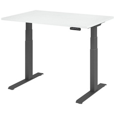 Bild XDKB12 elektrisch höhenverstellbarer Schreibtisch weiß rechteckig, C-Fuß-Gestell grau 120,0 x 80,0 cm