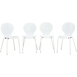 [en.casa] Esszimmerstuhl Etne Holz Metall weiß 4er Set