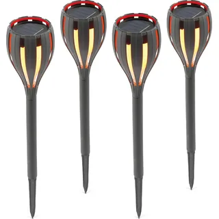 esotec Solar Gartenstecker Bioko im 4er-Set wetterfest Solarfackel 102780