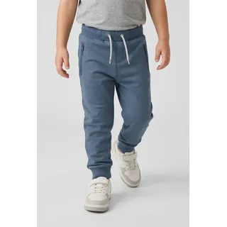 NAME IT Trainingshose NAME IT "NKMHONK BRU SWE PANT NOOS", Jungen, Gr. 92, N-Gr, blau (china blau), Web, Obermaterial: 95% Baumwolle, 5% Elasthan, unifarben, regular fit knöchellang, Hosen Trainingshose