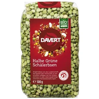Davert - Halbe Grüne Schälerbsen 500 g