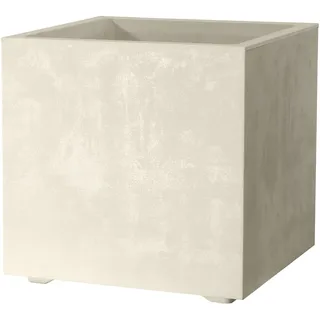 Deroma Pflanzkübel Cubo Millennium 25 cm x 25 cm x 25 cm Perlweiß